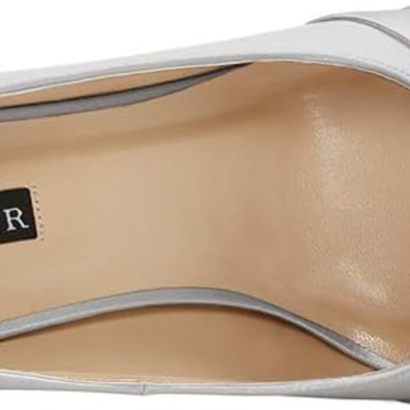 Peep Toe Mid Heel Shoes Satin Silver 6.5 Wedding Prom Evening Dress - Picture 3 of 6